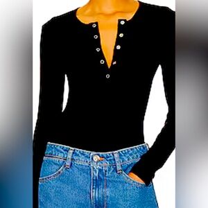 David Lerner Black henley top